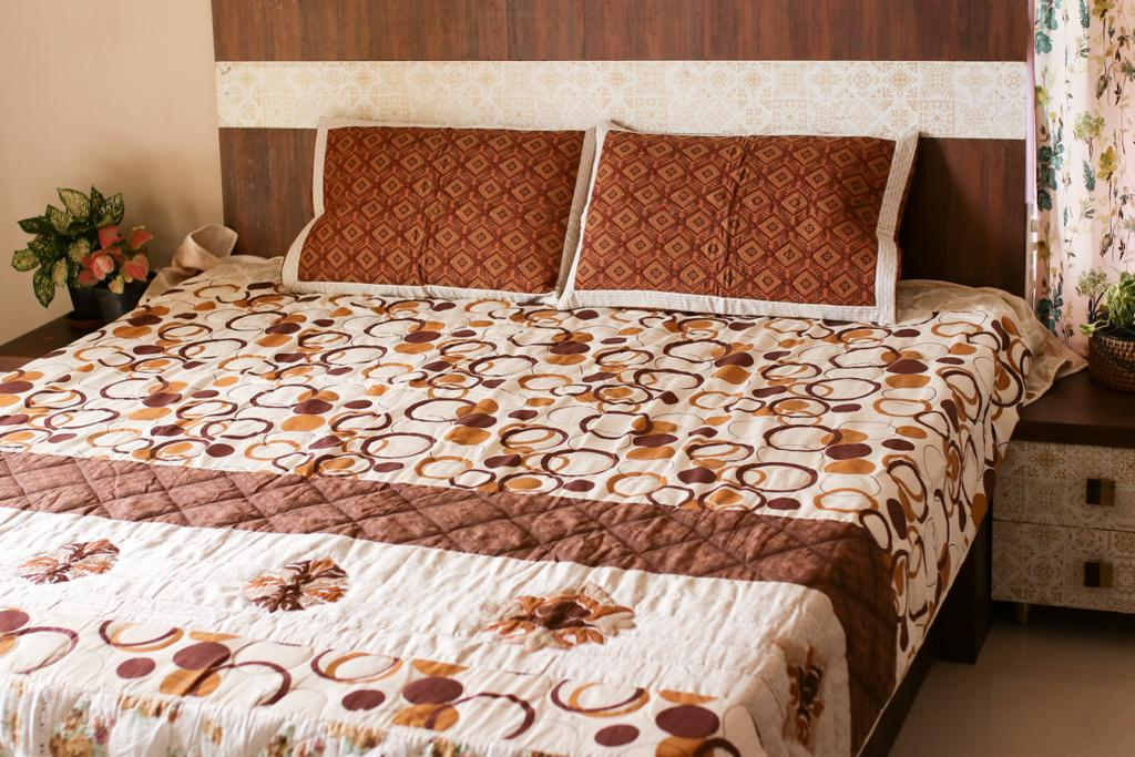 King Size Cotton Bed Cover With One Bed Runner