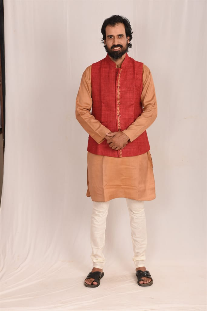 Jharcraft Mens Bandi Katia dyed(JH53228) view 2