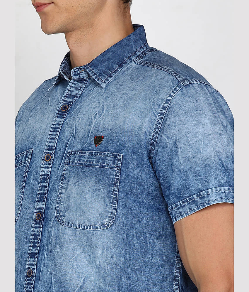 Kuons Avenue Denim Regular Fit Solids Half Sleeves Men's Casual Shirt - Blue ( Pack of 1 ) view 2