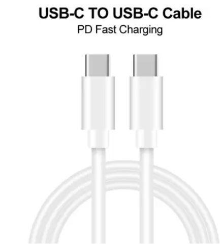 Pandaco USB Type C Cable 2 A 1 m 60 WPD Fast Charging Type C to Type C (Compatible with iPhone 15 Series, Samsung Galaxy S21 Ultra, S20 & Other Devices, White, One Cable) view 2