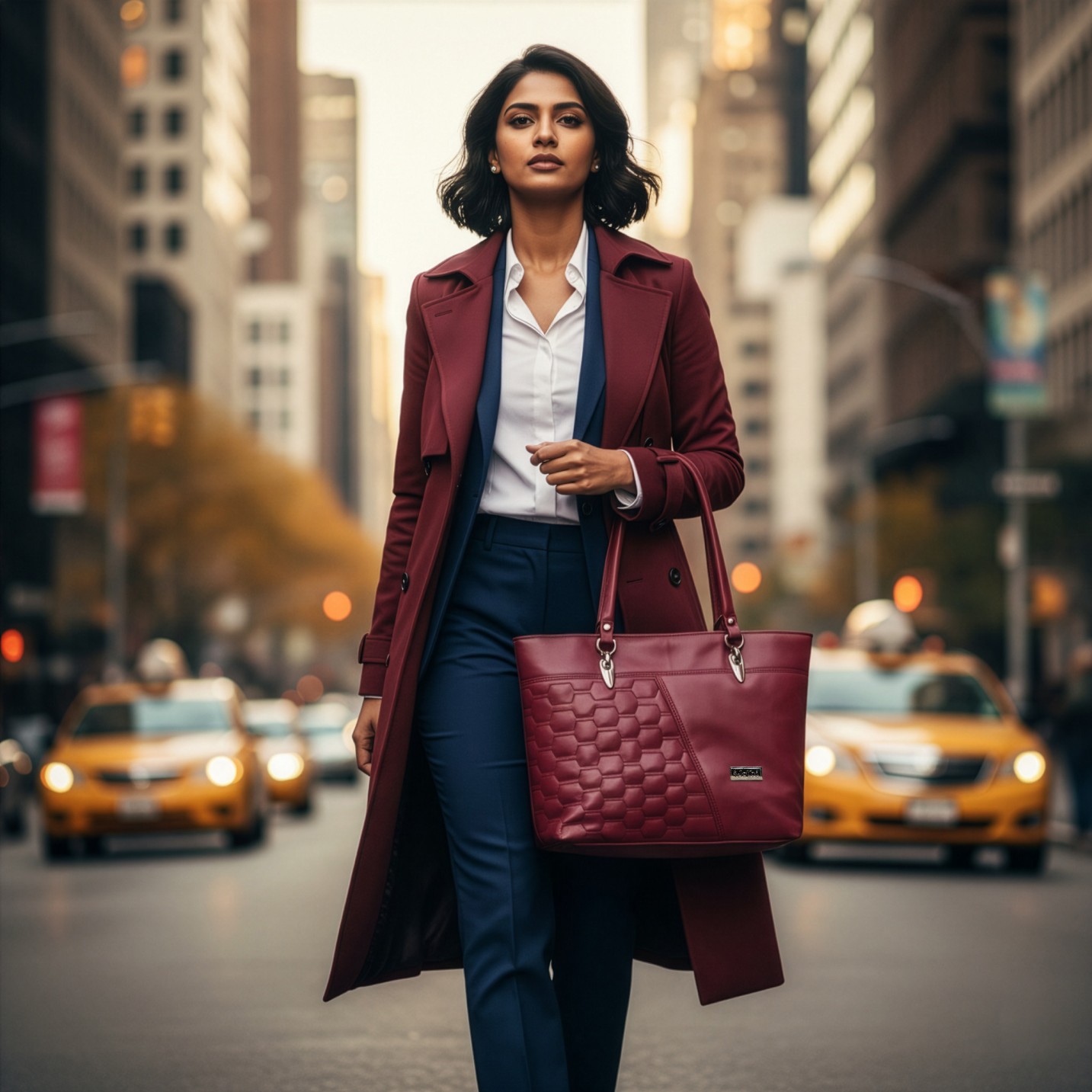 Jothi HexaWeave Handbag for Women | Multi-Compartment Shoulder Bag | Synthetic Leather with Honeycomb Pattern | Water-Resistant | Semi-Matte Finish | Durable Nylon Lining | Stylish & Functional view 2