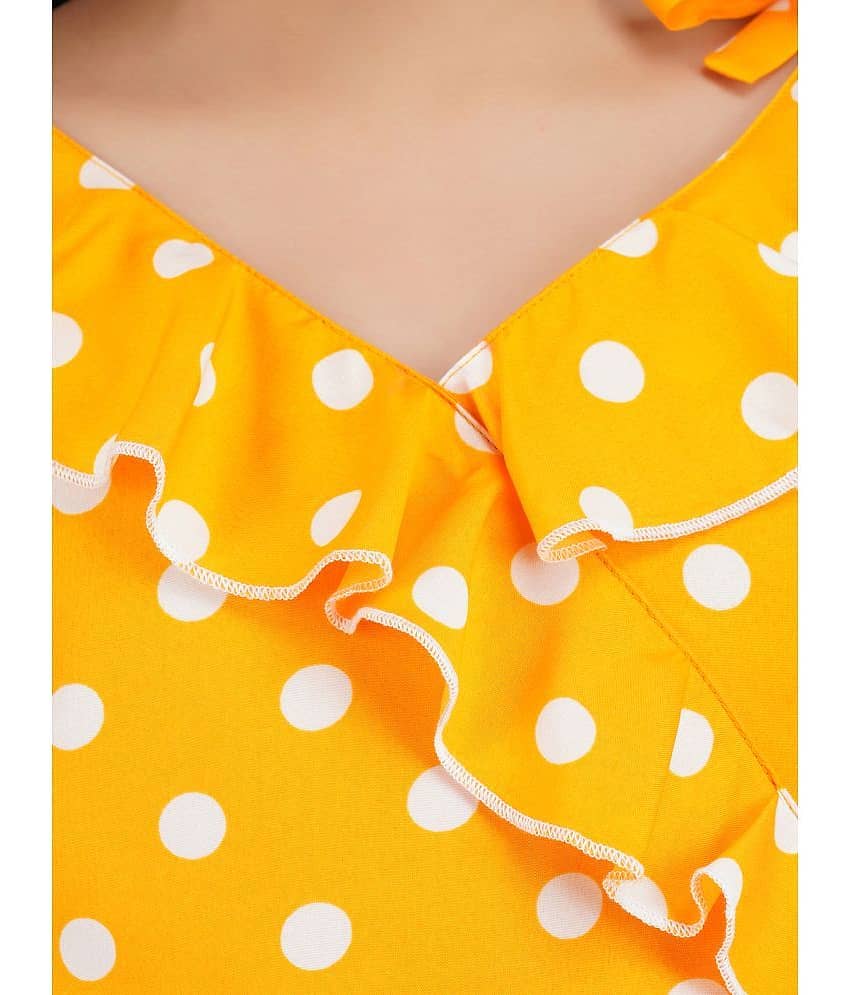 Being Naughty Polyester Asymmetric Dress For Girls ( Pack of 1 , Yellow ) view 2