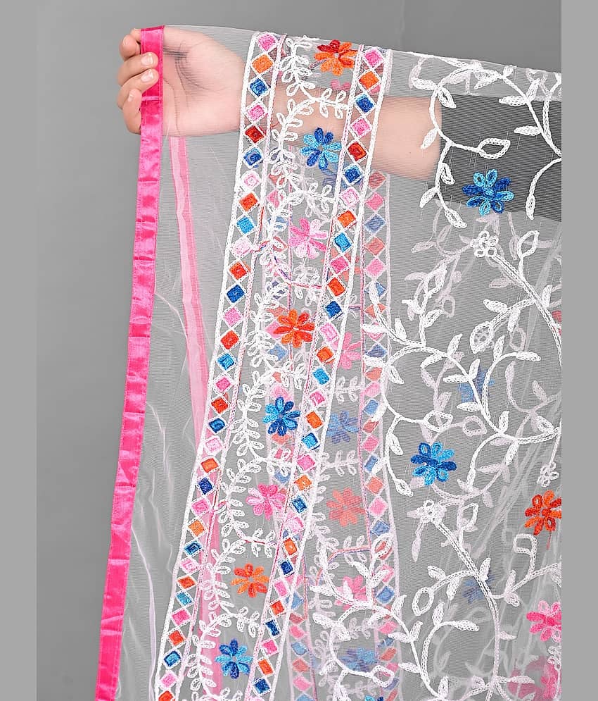 Apratim - White Net Women's Dupatta - ( Pack of 1 ) view 2