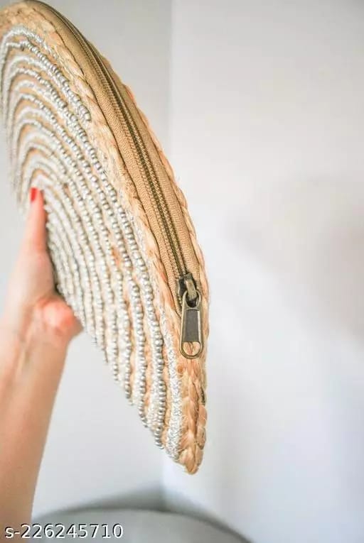 Jute Handbag / Clutch CREAM view 2
