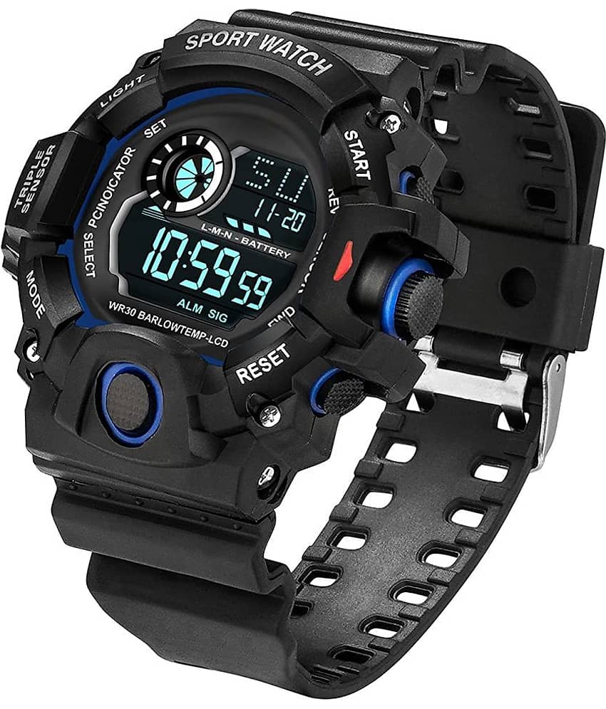 Om Collection - Black Silicon Digital Men's Watch view 2