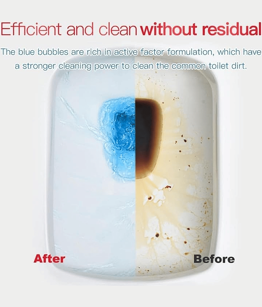 10 Pcs Toilet Bowl Deodorizer Cleaner Powerful Automatic Flush Toilet cleaner tablet/Automatic Toilet Bowl Cleaner Tablets Stain Remover Bathroom Flush Tank Blue Tab Tablet view 2