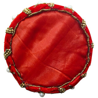 Red Premium Velvet Potli Bag For Women view 2