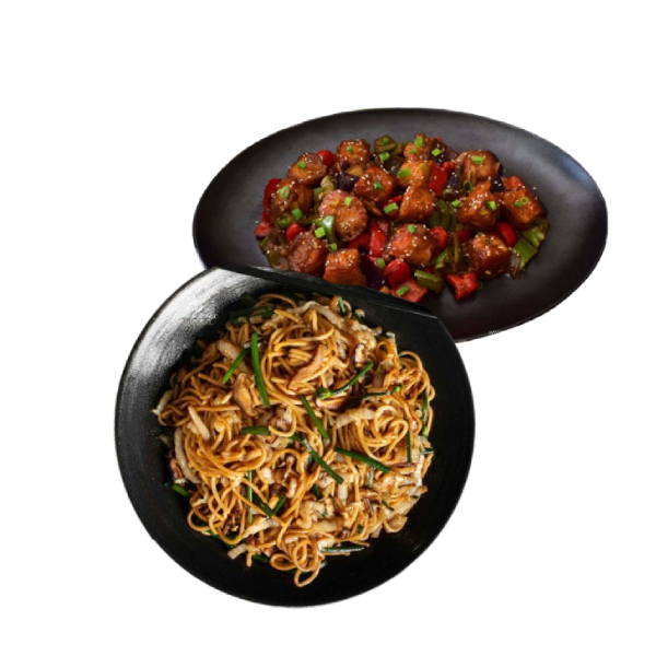 Chilli Paneer Dry With Noodles Meal