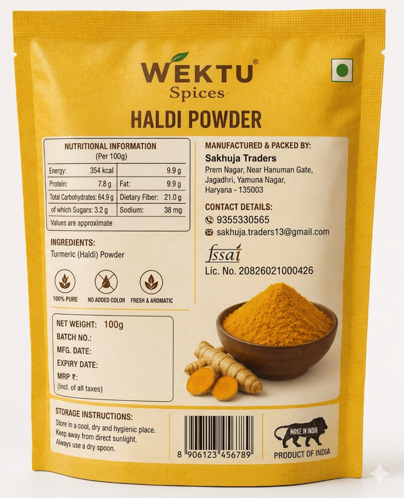 WEKTU Haldi Powder | Pure Turmeric Powder | Natural & Fresh Kitchen Spice view 2