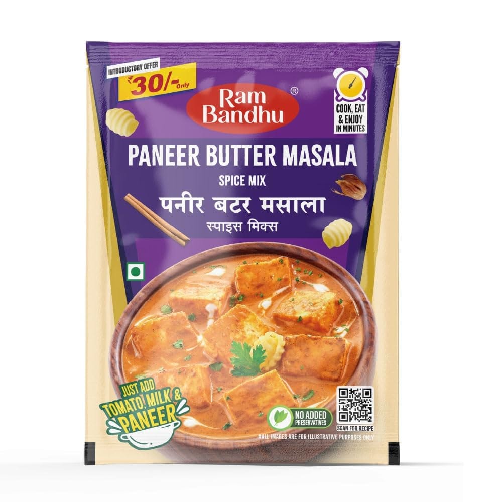 Ram Bandhu Paneer Butter Masala Spice Mix 50 Gm x 4 Pack | Restaurant-Style Cooking Mix | Creamy Flavor With a Perfect Blend of Spices | Easy-to-Use | Helps You Prepare Delicious Restaurant-Style Paneer Dishes at Home view 2