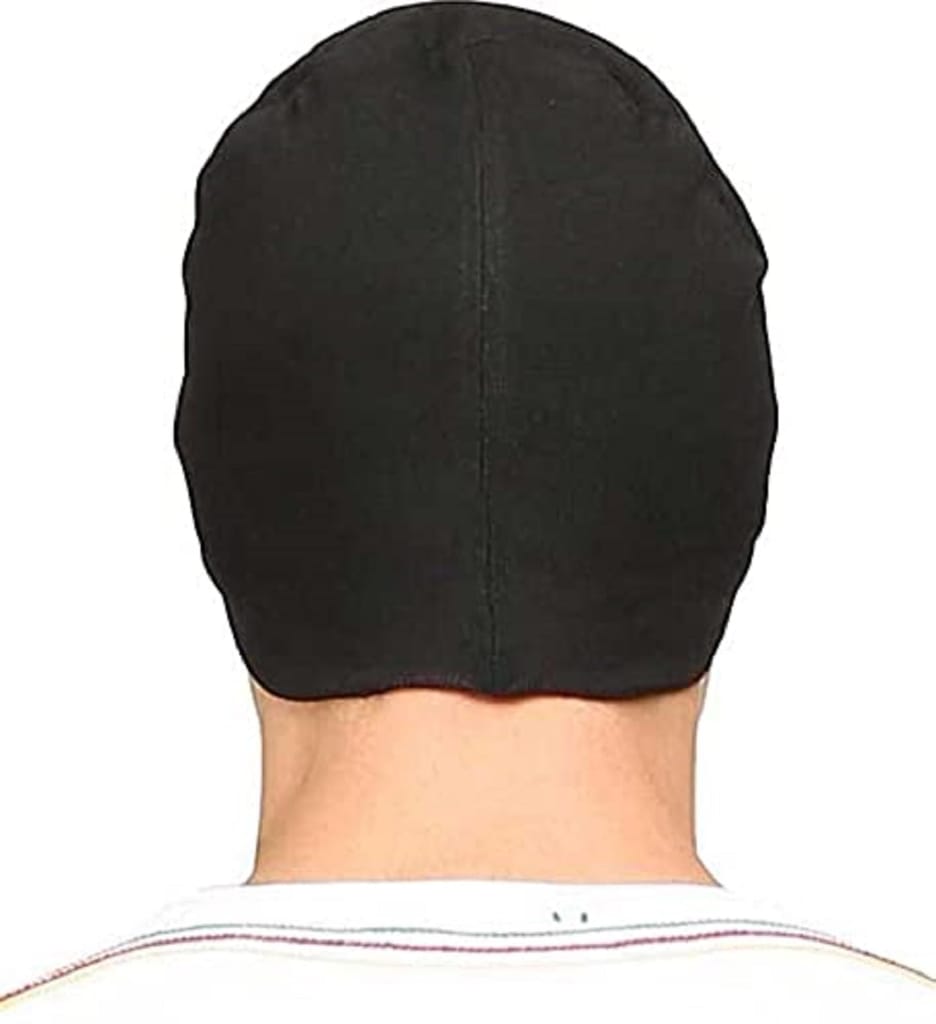 ATABZ Black Cotton Skull Under Helmet caps for Men and Boys view 2