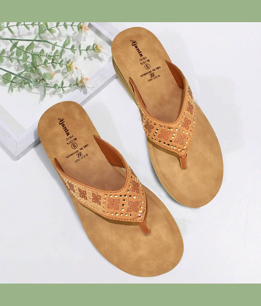 Ajanta Tan Women's Slip On Heels view 2
