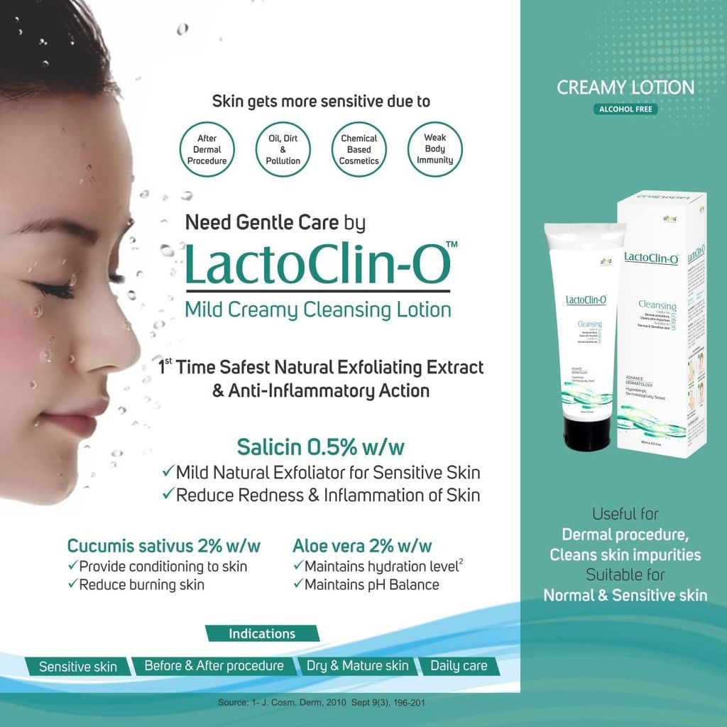 Lactoclin O - Soap Free Herbal Cleanser and Makeup Remover Facewash For Women 90ml. view 2
