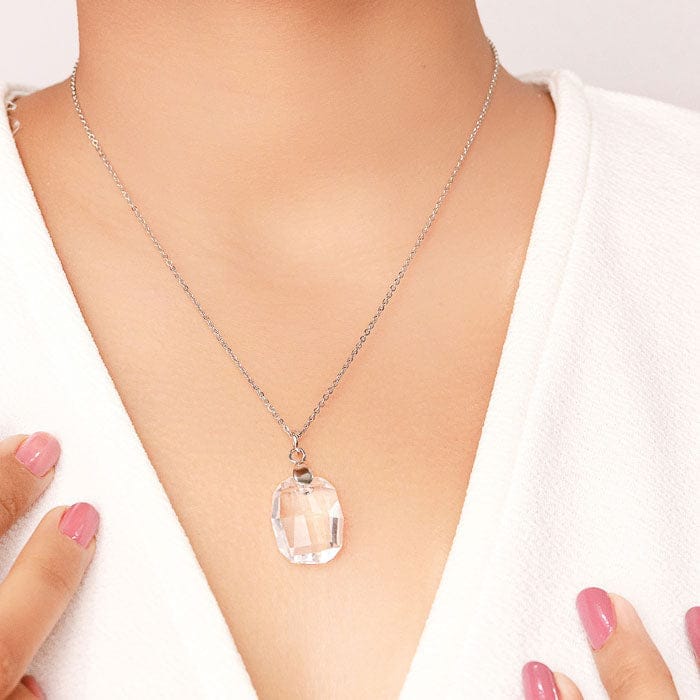 Silver Glass Glow Pendant with Chain view 2