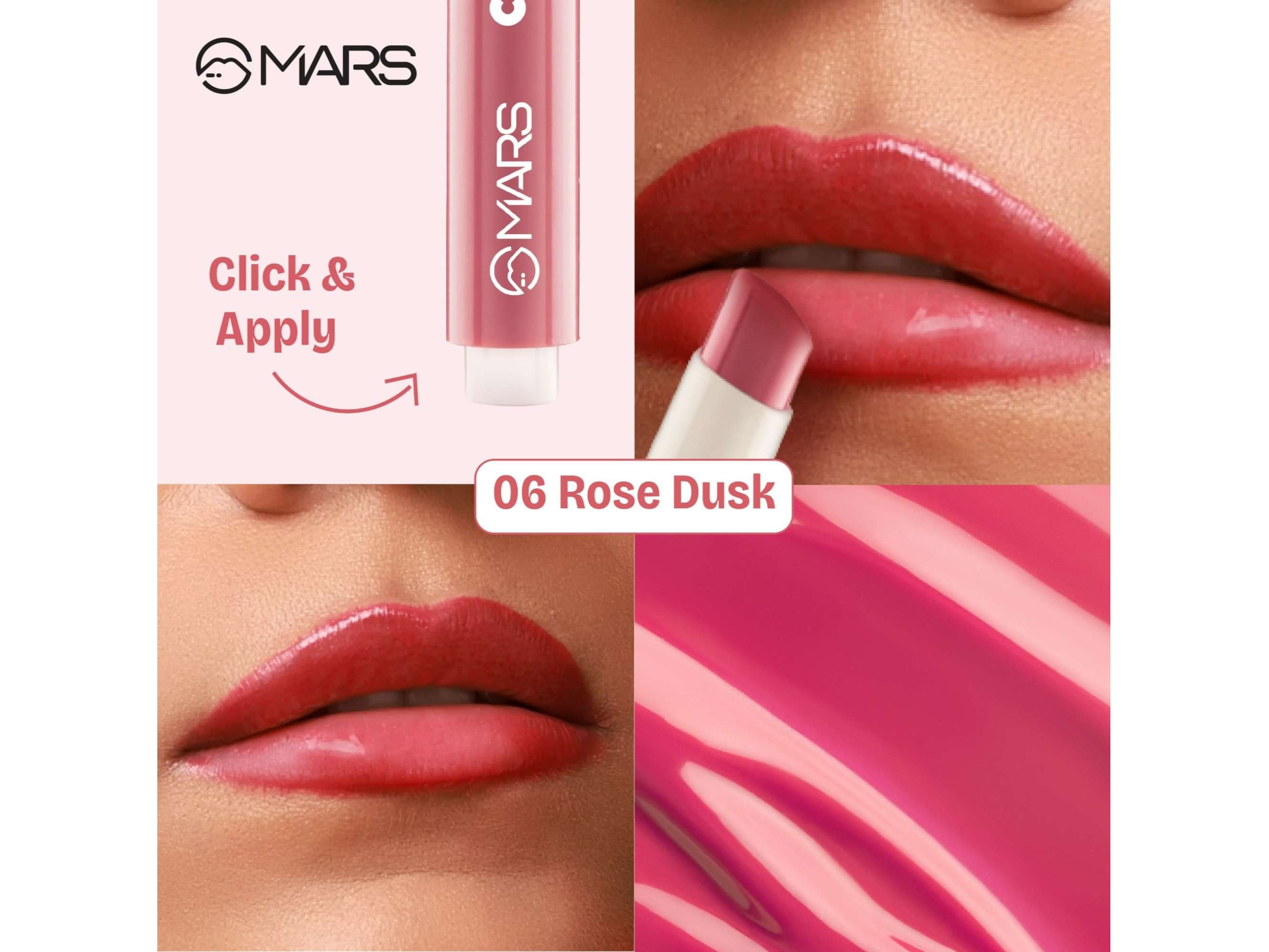 MARS Click Stix Gloss Lip Balm (2.0 gm) - 06-ROSE DUSK view 2