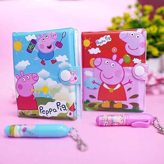 Peppa Pig Theme Small Pocket Diary with Small Pen for Kids Children Birthday Return Gift view 2