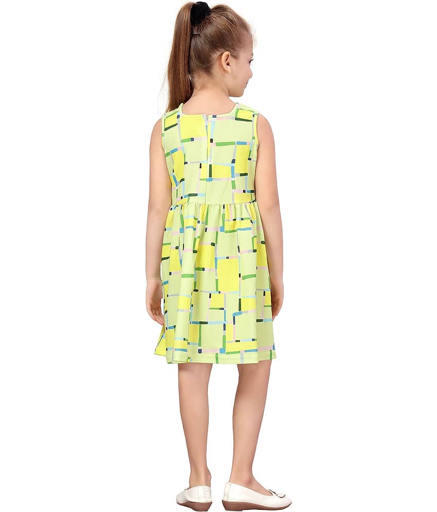 K&U Cotton Blend A-line For Girls ( Pack of 1 , Yellow ) view 2