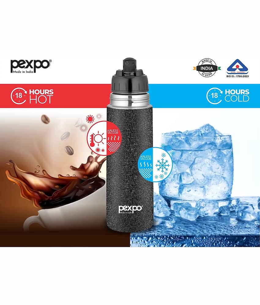 Pexpo 1000ml 18 Hrs Hot and Cold Flask, Flip Pro 1000ml Vacuum Water Bottle (Pack of 1, Blue) view 2