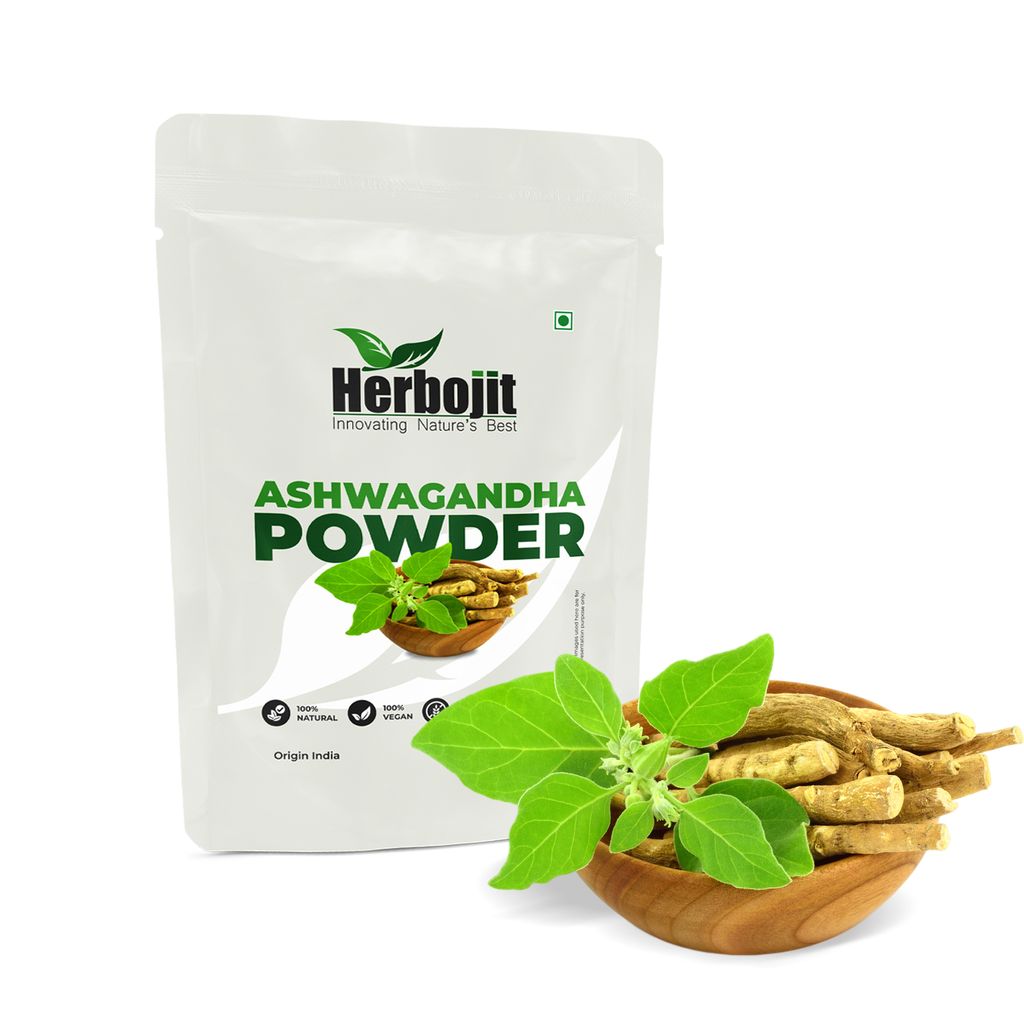 Herbojit Ashwagandha Powder - 100% Natural & Vegan, Gluten-Free, 200g | Pure Ashwagandha Root Powder for Stress Relief, Immunity & Vitality | No Preservatives