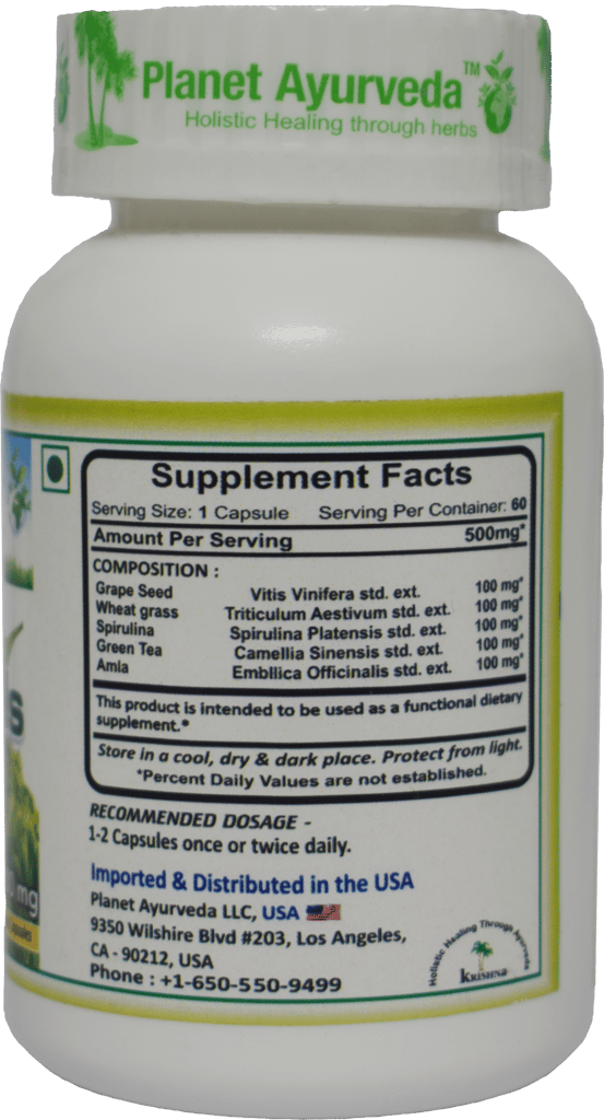 Planet Ayurveda Green Essentials - 60 Vegetarian Capsules - 500mg view 2
