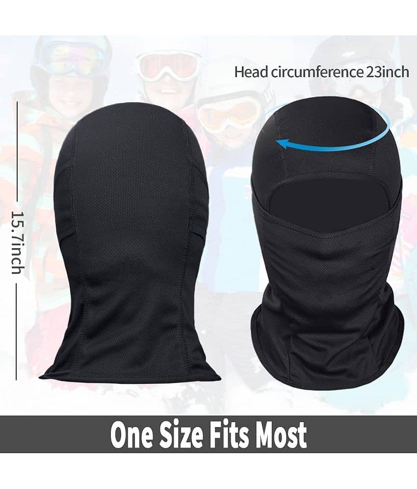 PROGIENCE Unisex Balaclava, Anti Pollution Face Cover, Helmet Liner, Sweat Wicking 4-Way Stretch, Quick Dry, Biking, Cycling & Running Safety Cover (Black, 37 x 23 x 2 cm, Free Size) view 2