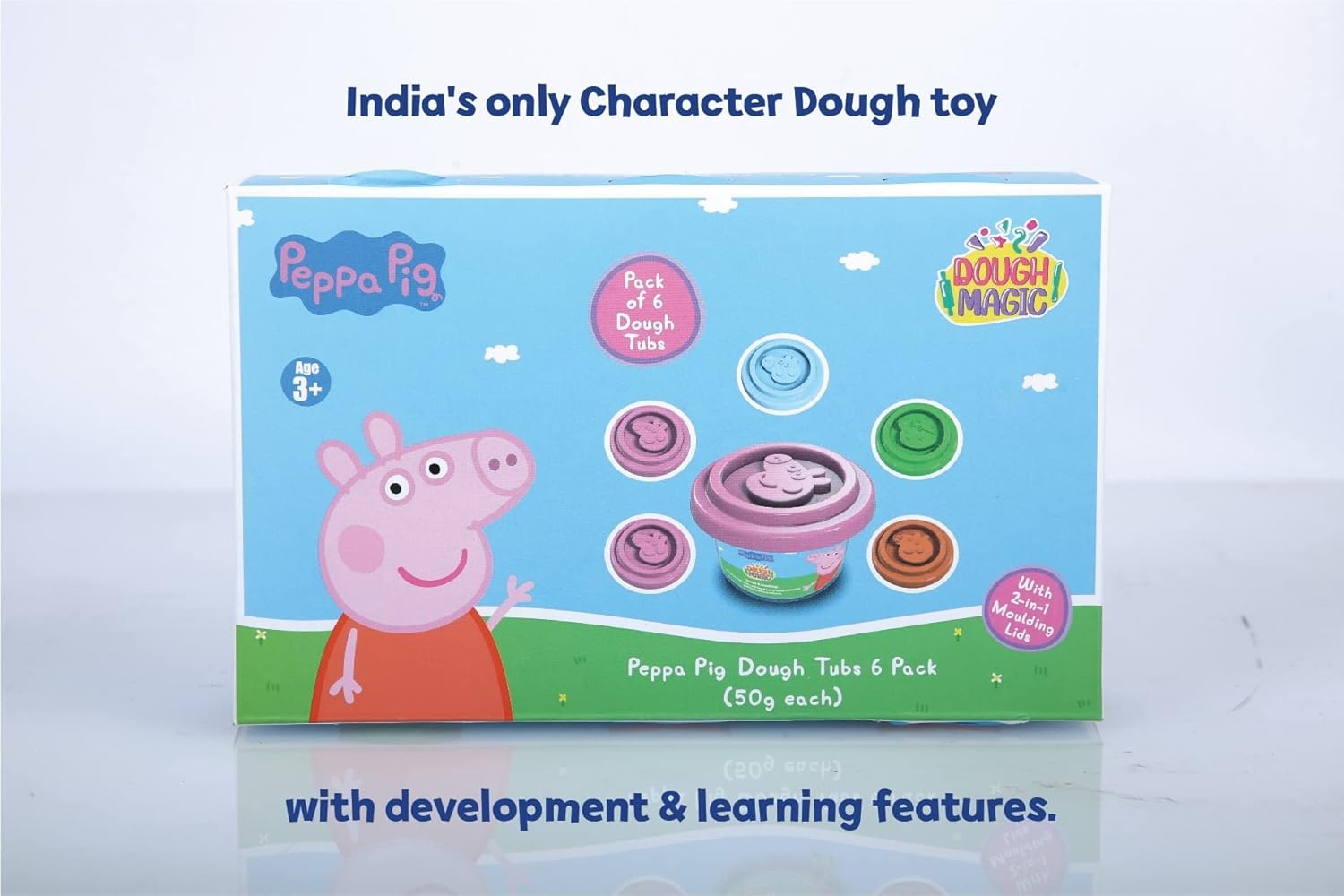 Dough Magic Peppa Pig With 2 in 1 Moulding Lid Pack of 6 Tubs view 2