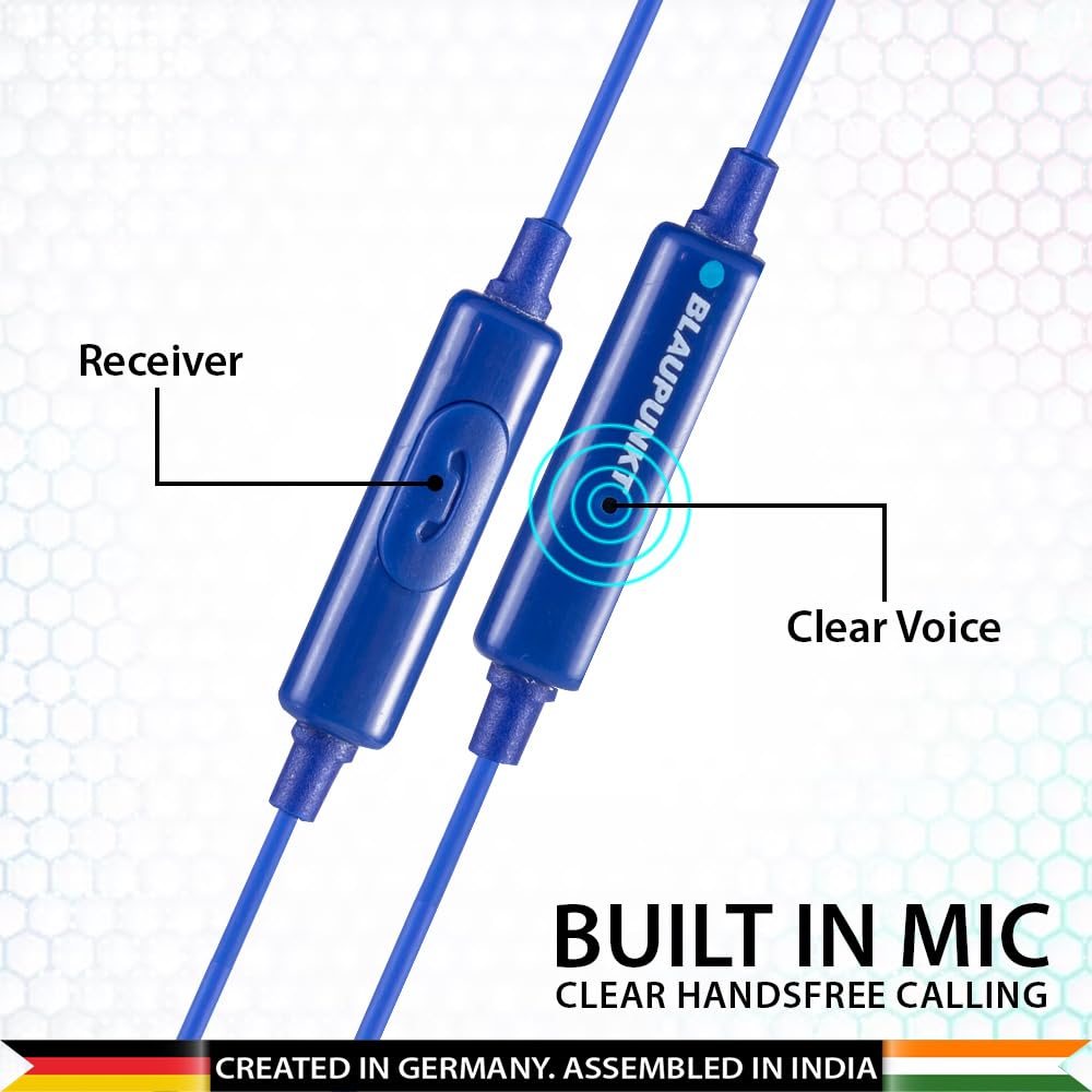 Blaupunkt EM06 in-Ear Type C Wired Earphone with Mic and Deep Bass HD Sound Mobile Headset with Noise Isolation view 2