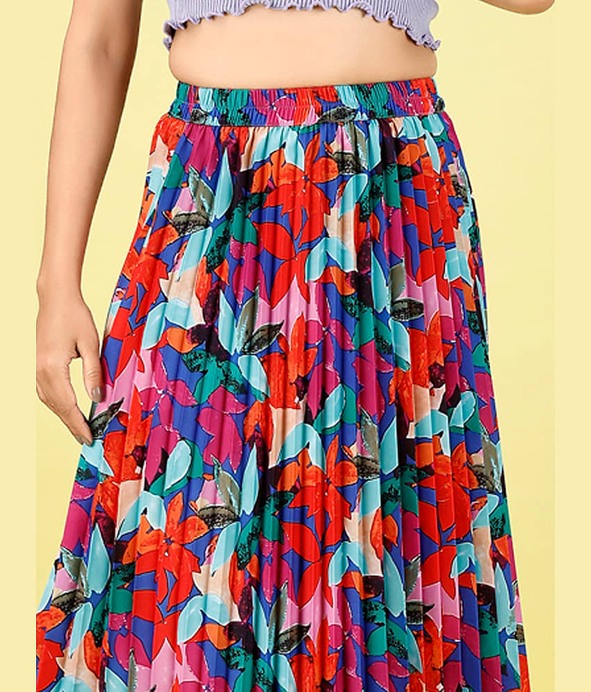 ZWERLON Orange Crepe Women's A-Line Skirt ( Pack of 1 ) view 2
