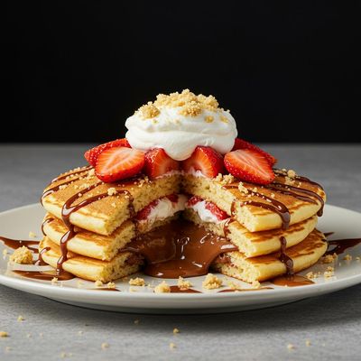 Strawberry And Nutella Filled Pancake