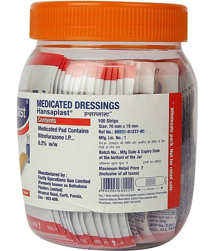 Hansaplast Regular Bandage, Bandage for cuts & wounds|Breathable fabric, skin colour - 100 strips view 2