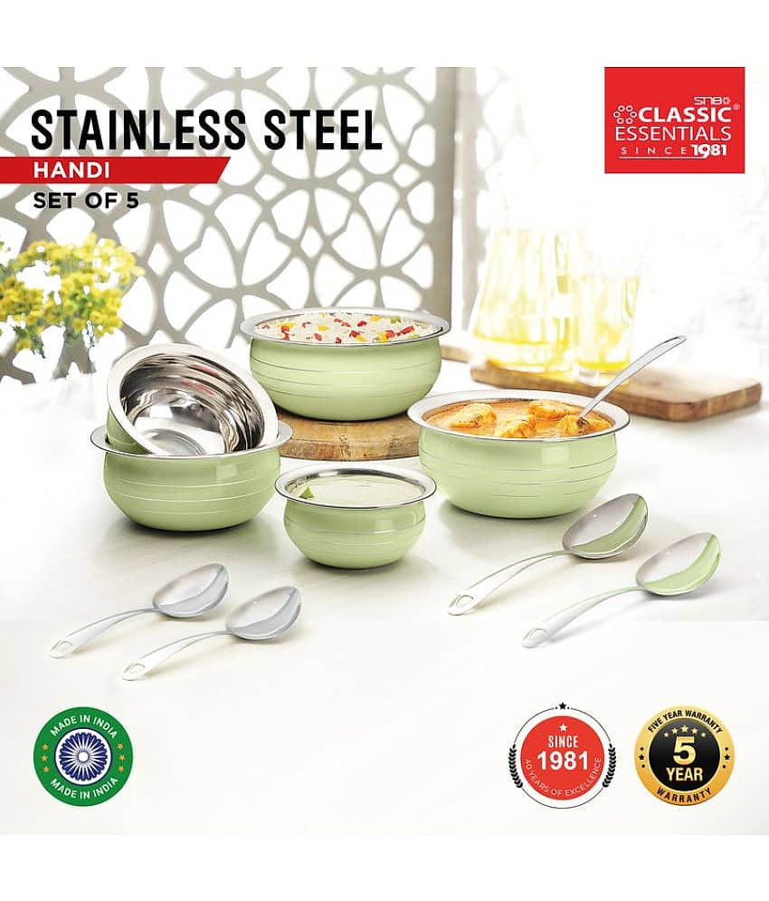 Classic Essentials Biryani Handi (Set of 10) Green Serving Handi ( Set of 10 ) view 2