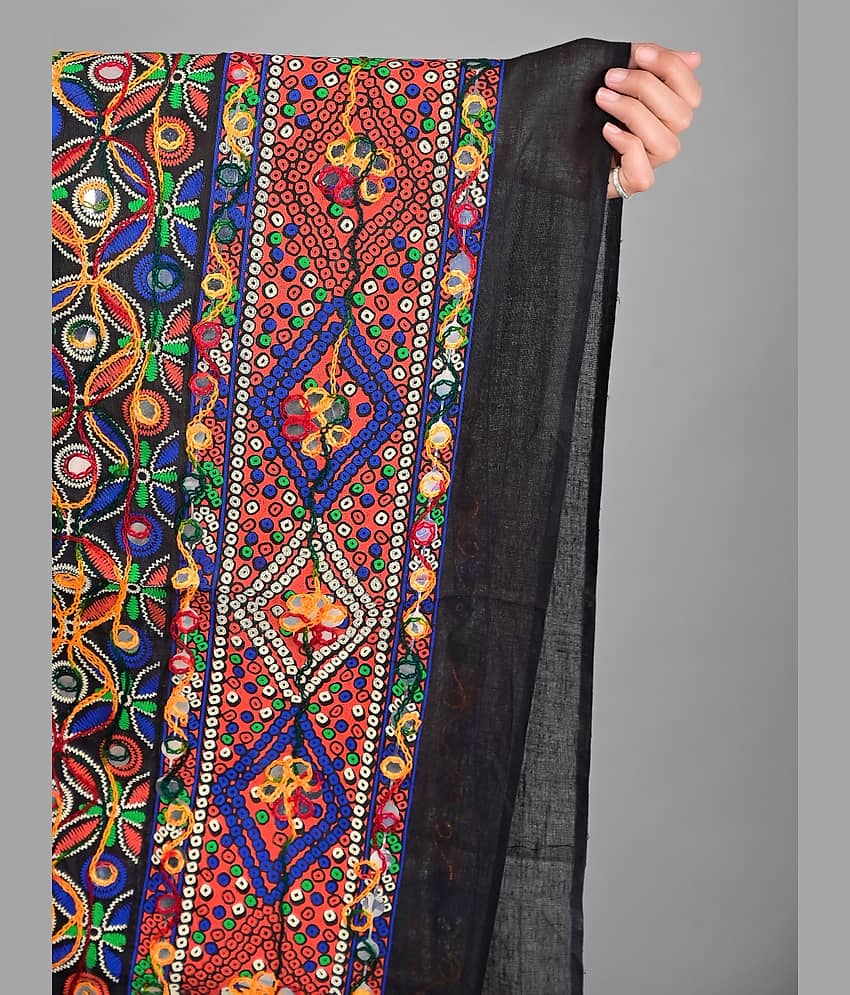 Apratim - Black Cotton Women's Dupatta - ( Pack of 1 ) view 2
