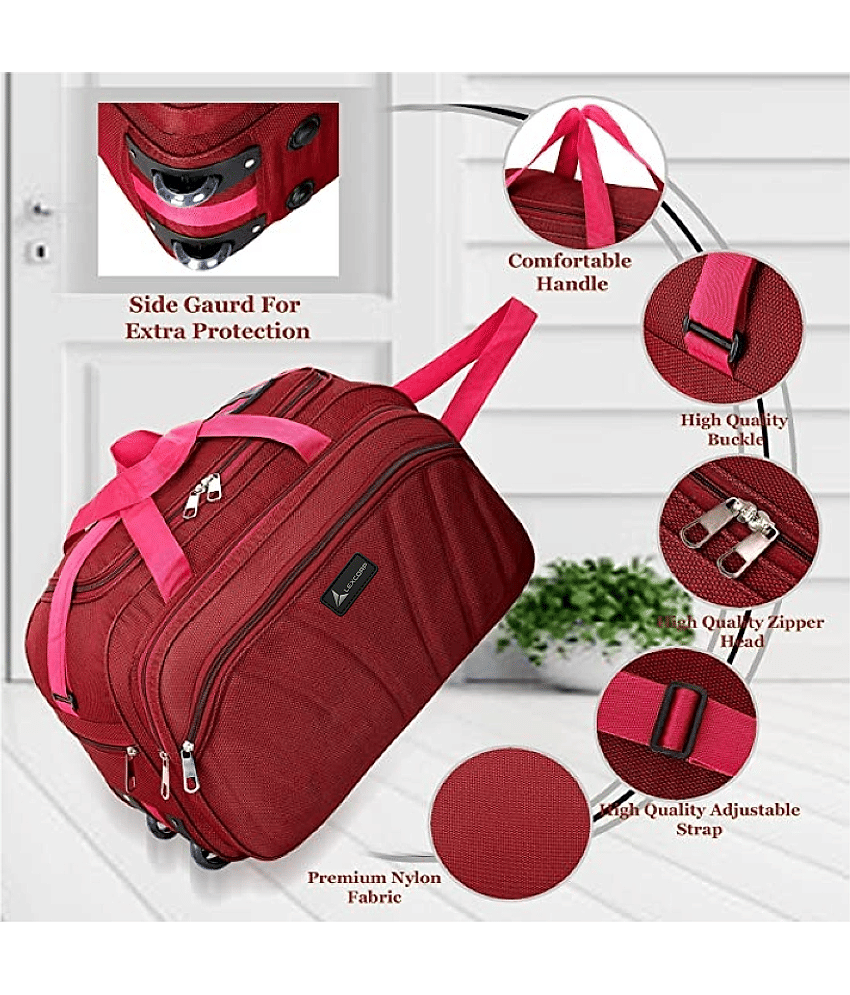 LEXCORP 55 Ltrs Purple Polyester Duffle Bag view 2