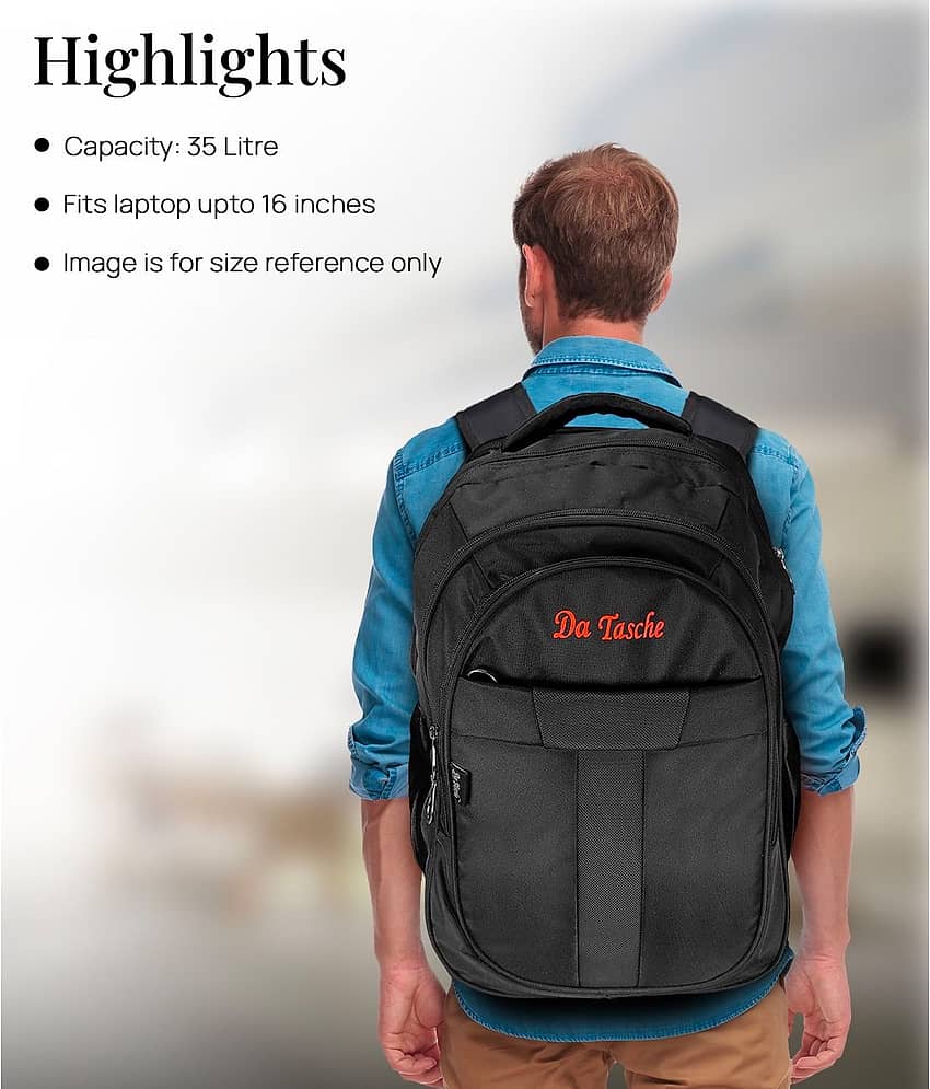 Da Tasche 35 Ltrs Black Polyester College Bag view 2