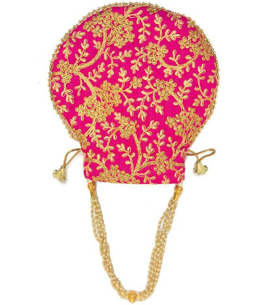 Bulbul Pink Silk Potli view 2