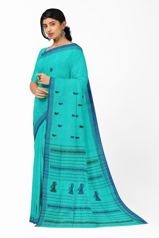 APCO Handloom - Women's Rahajmundry Pure Cotton Handloom Saree (Blue) view 2
