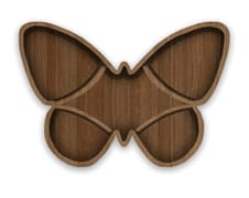 Butterfly Shaped Wooden Serving Platter - 4 Compartment