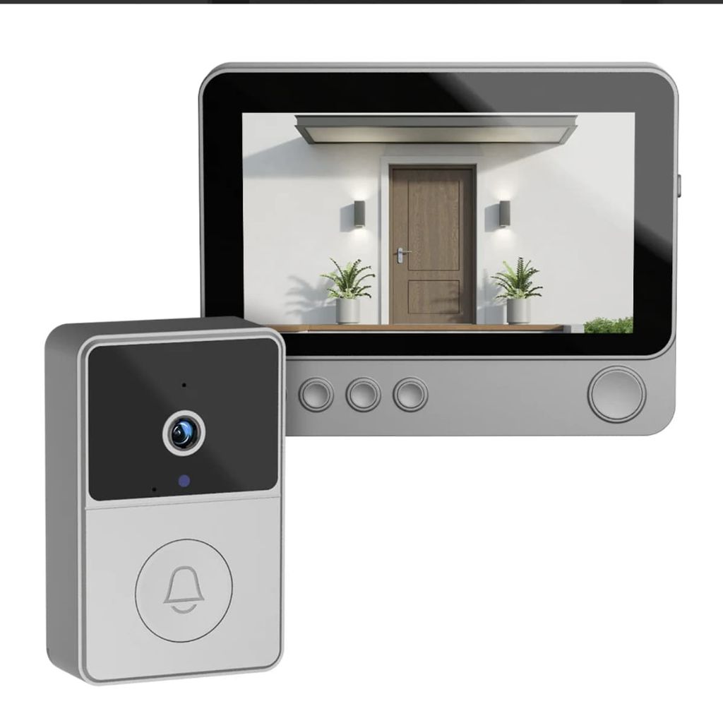 AUSHA Smart Video Doorbell with 4.3” LCD Display | Two-Way Audio, IR Night Vision | Door Camera Without Wi-Fi view 2