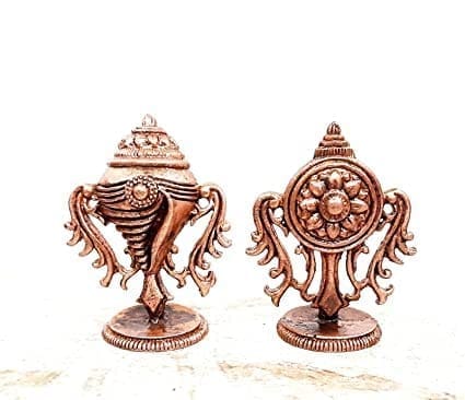 Searchers Paradise - Copper Idols ,2.3 inches, Copper Handmade Vishnu with Mahalakshmi Lying in Adisesha 320 Grams, Patina Antique Finish, Pack of 1 Piece view 2