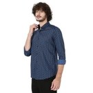 Mufti Maroon & Black Geometric Print Lightweight Slim Fit Casual Shirt view 2