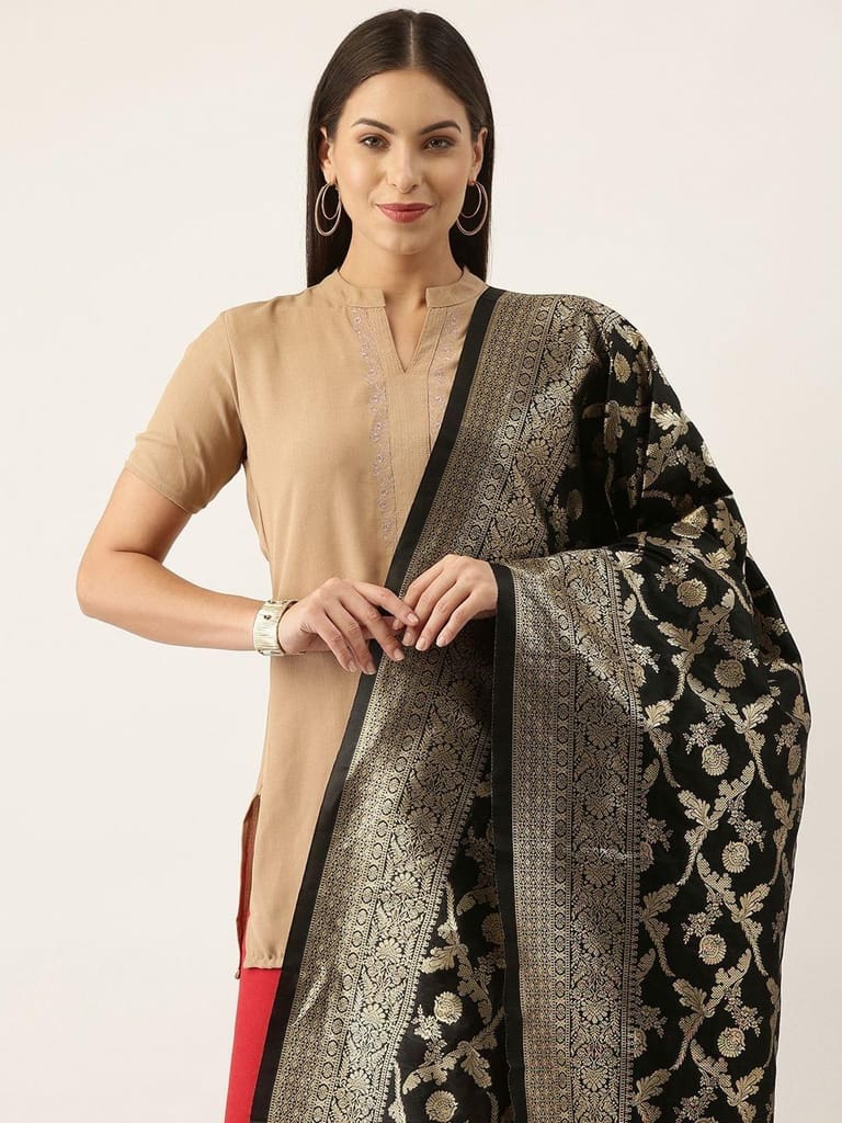 Women's Fancy Woven Banarasi Silk Dupatta view 2