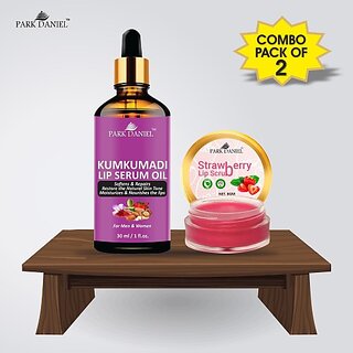 PARK DANIEL Kumkumadi Lip Serum Oil(30ml) & Strawberry Lip Scrub(8gm) Combo Pack Of 2 items Fruity (Pack of: 2, 38 g) view 2