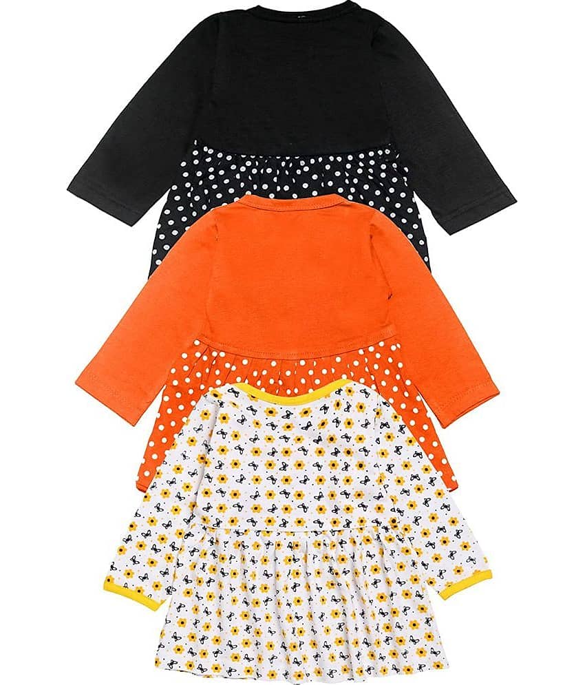 Babeezworld Pack of 3 Baby Girls 100% Cotton Frocks ( Multi ) view 2
