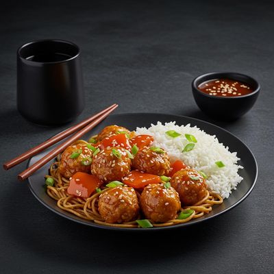 Veg Noodles With Gobi Manchurian