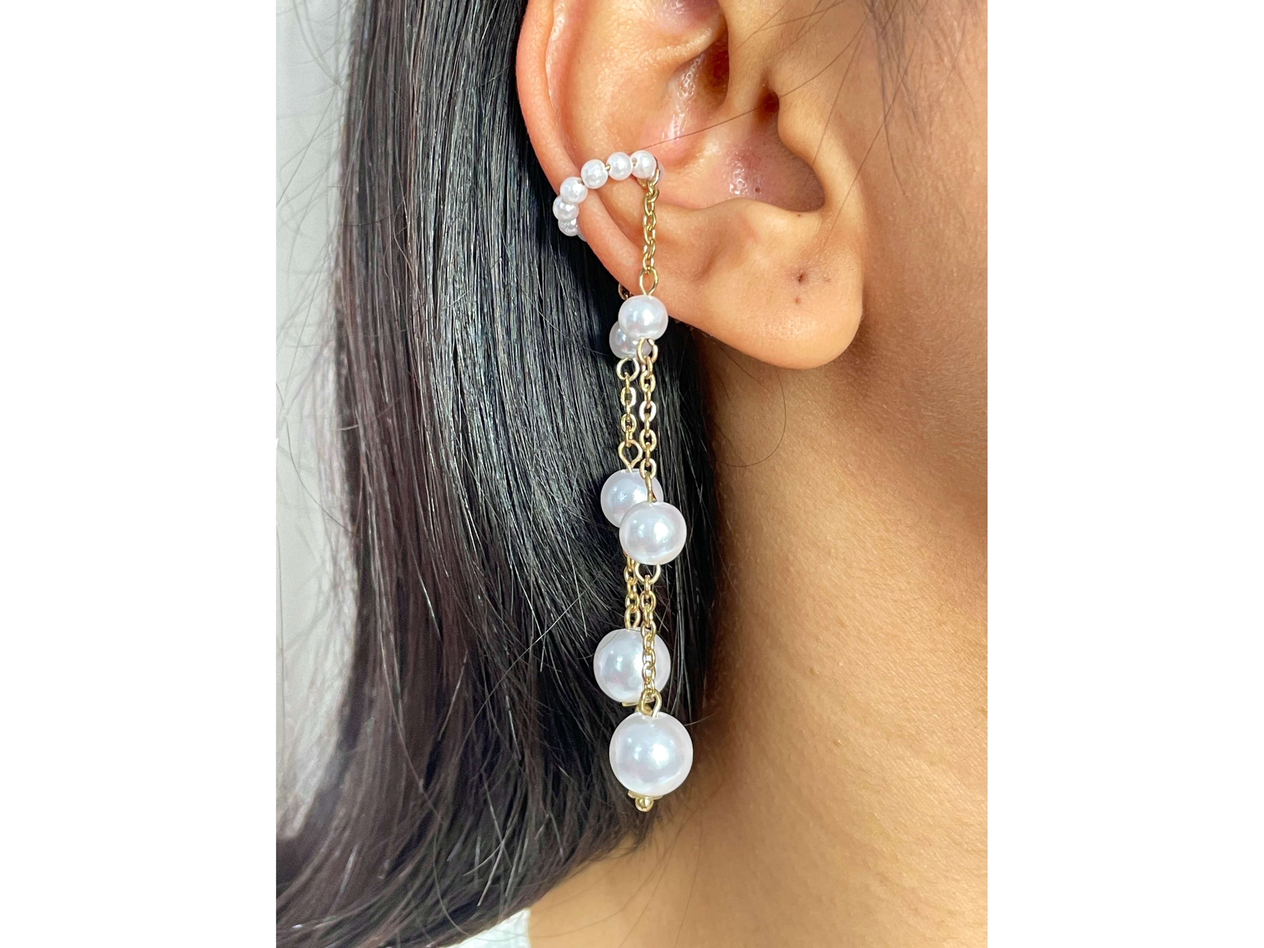 Ishkaara Pearl Puff Earcuff view 2