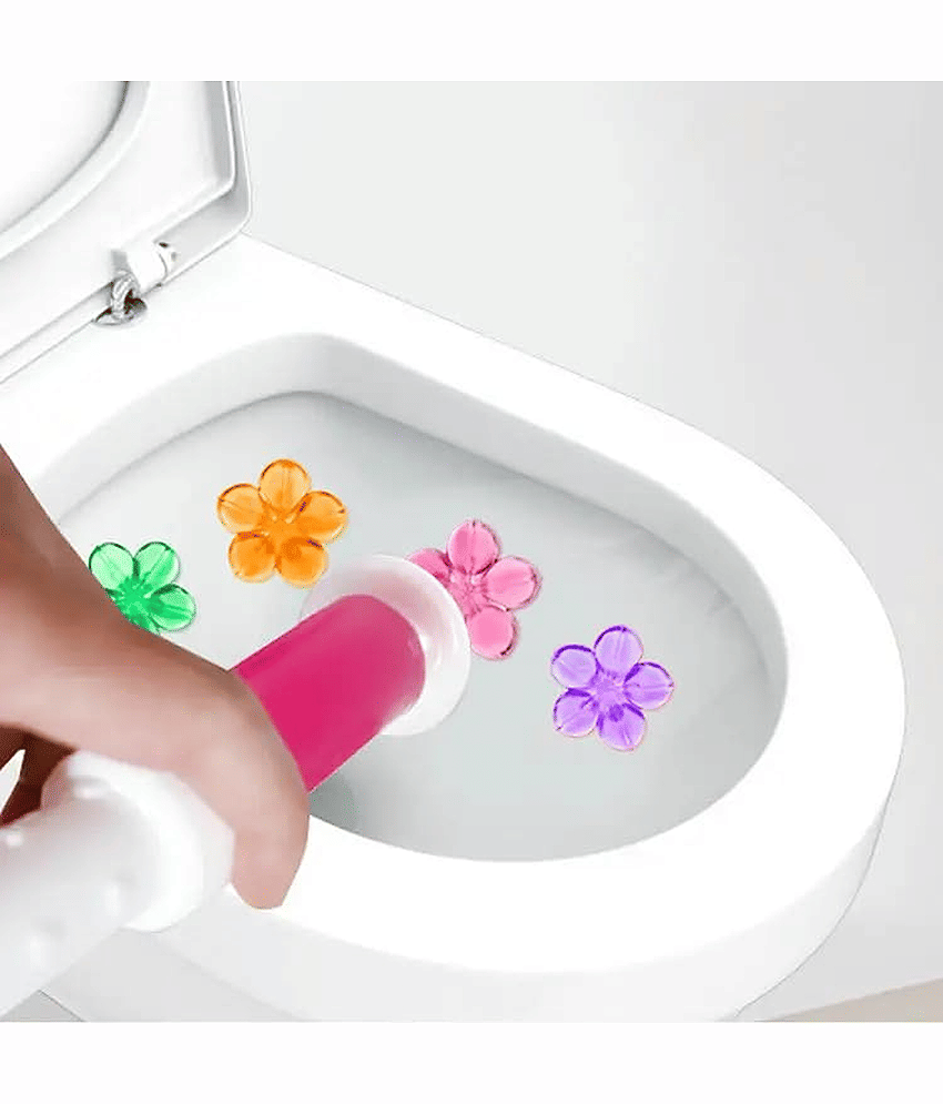 Toilet Cleaning Gel Flower Bathroom Cleaner Toilet Fresheners Air Fresher For Remove Bad Smell Bad Odor, Long-Lasting Refills Gel Stamp Injection - Multicolor Flavour