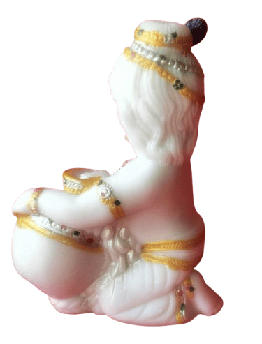 Hindu Idol White Krishnudu With Holding Pot In Hand view 2