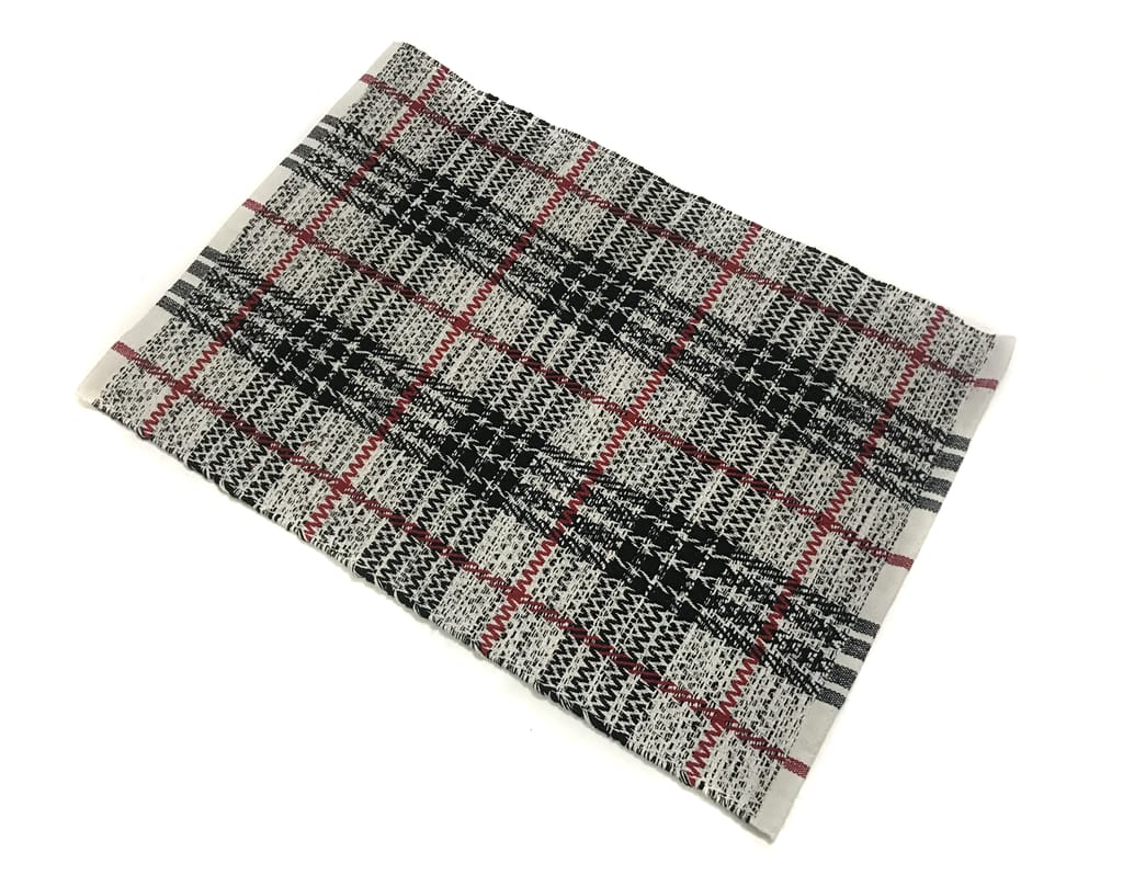 Hand Woven Recycled Cotton Rug, Black/White, Size 20'’x30'’. Machine Washable. view 2