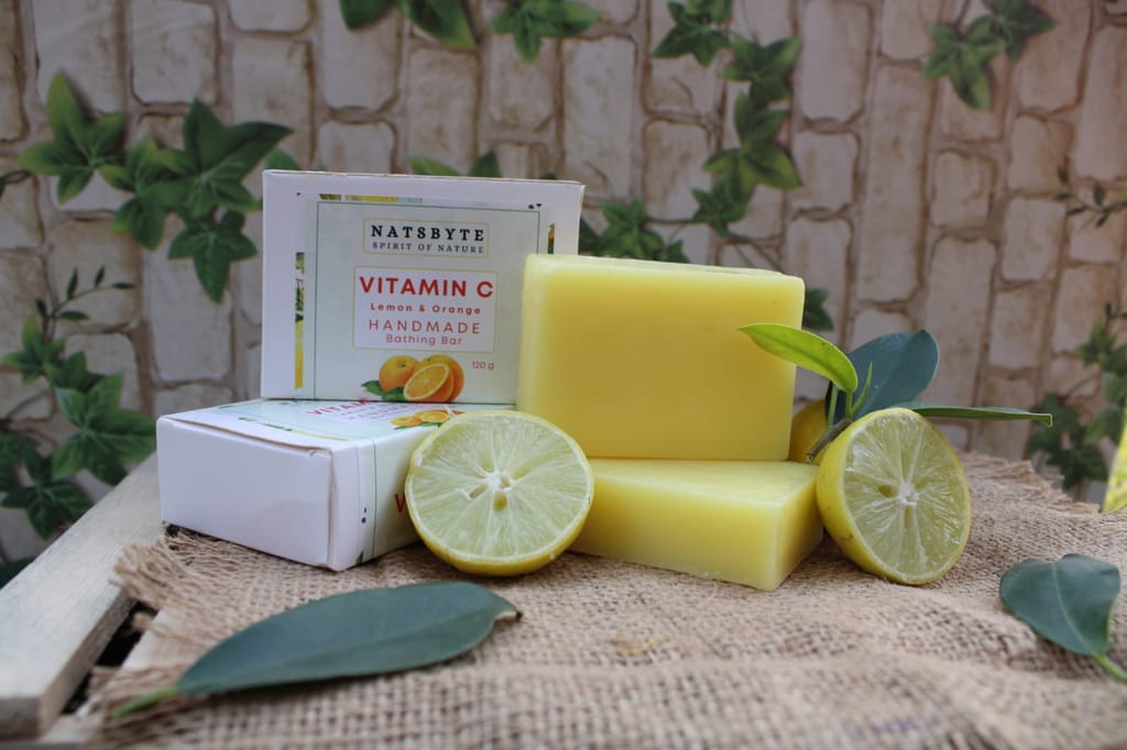 Natsbyte Handmade Natural Vitamin C Soap for Bath (Pack of 5)