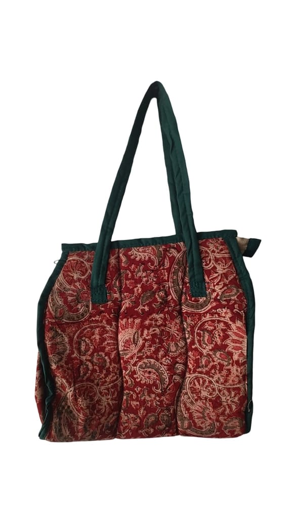 KALANKARI Red and Green Floral Handbag view 2
